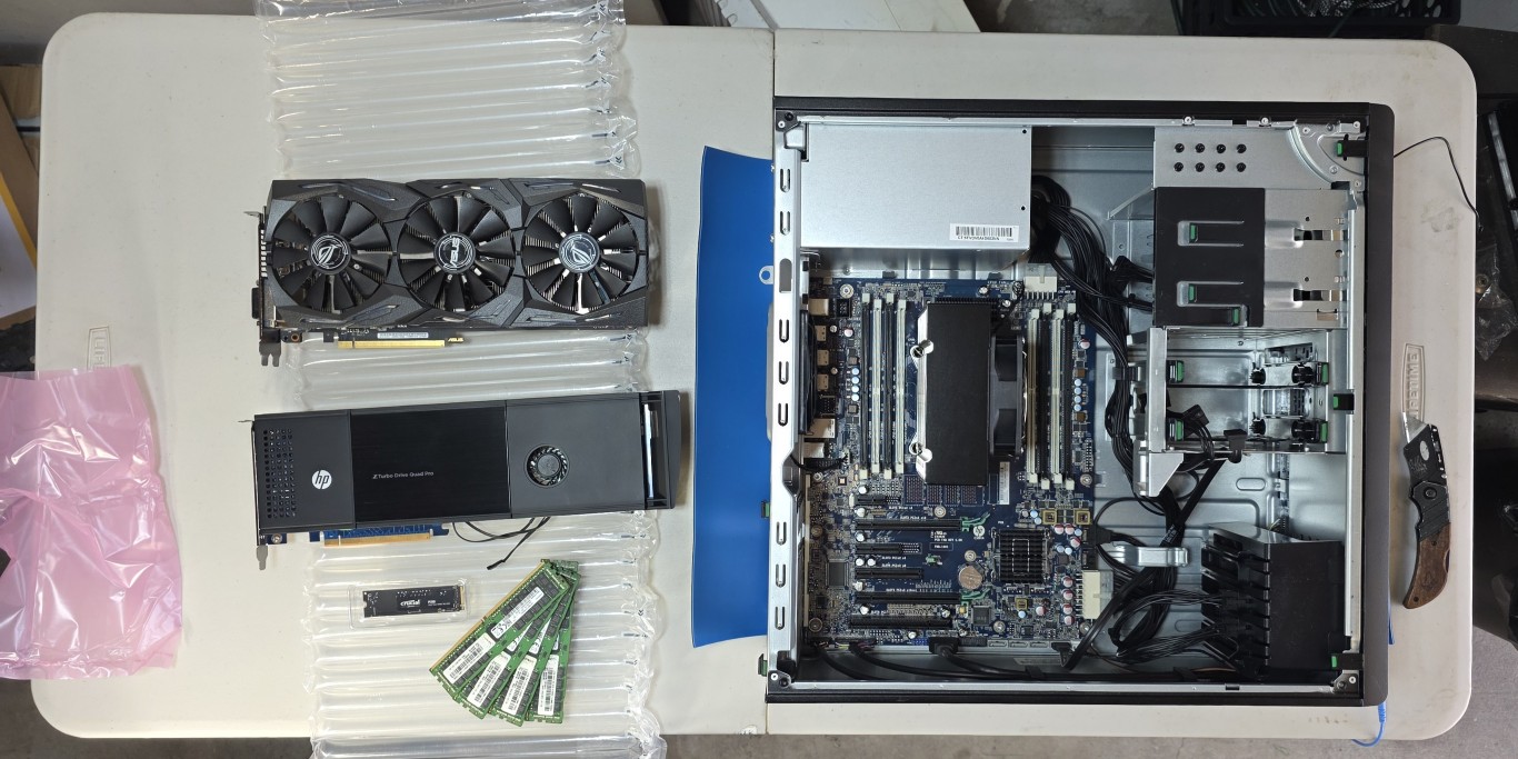 All components laid out before installation